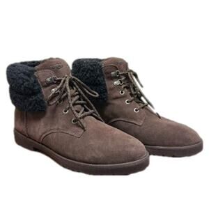 UGG Romely Heritage Lace Suede Wool Boots Brown Black Size 11 Water Repellent